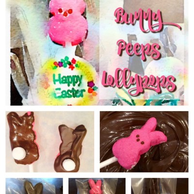 Chocolate Covered Bunny Peeps Lollypops