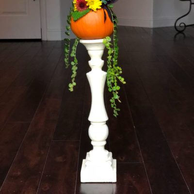 Pumpkin Candlestick Floral Arrangement